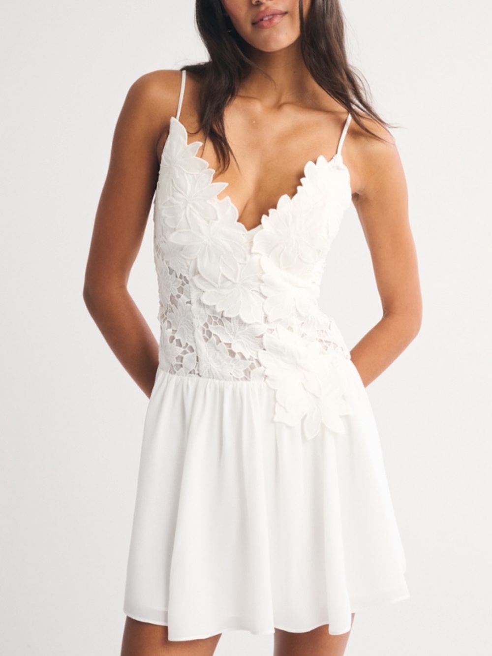 Lace Floral Mini Dress